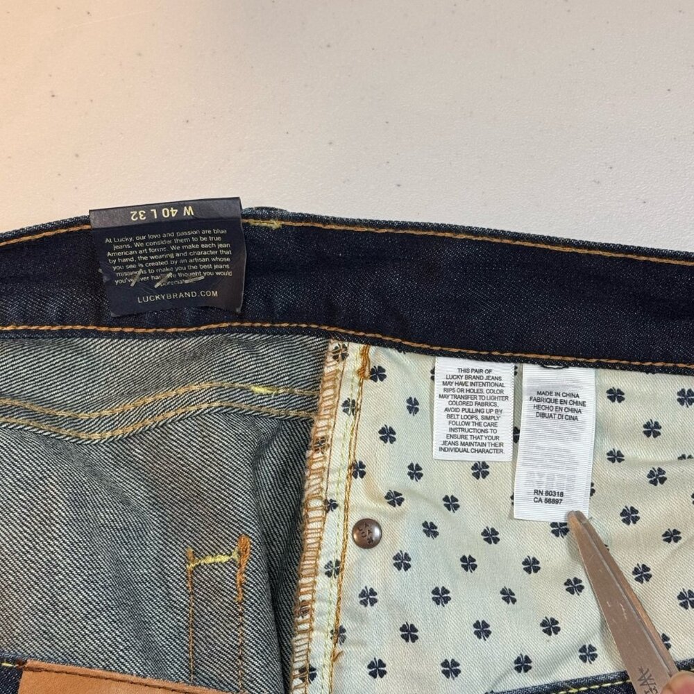 Lucky‎ Brand Blue 361 Vintage Straight Dark Wash Casual Denim Jeans Men's 40x32 - Picture 6 of 10